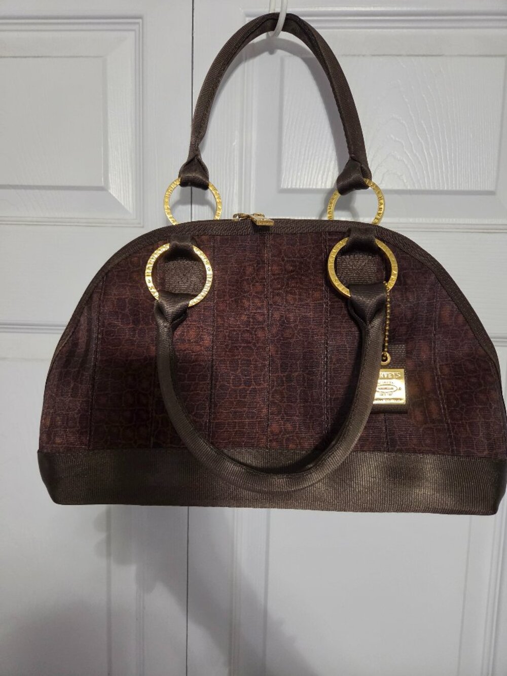 HARVEYS SEATBELT BELLE BAG PURSE - CROC PRINT with GOLD HARDWARE